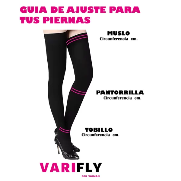 Medias de compresión para varices hasta el muslo: 15-20 mmHg, punta cerrada - Imagen 6