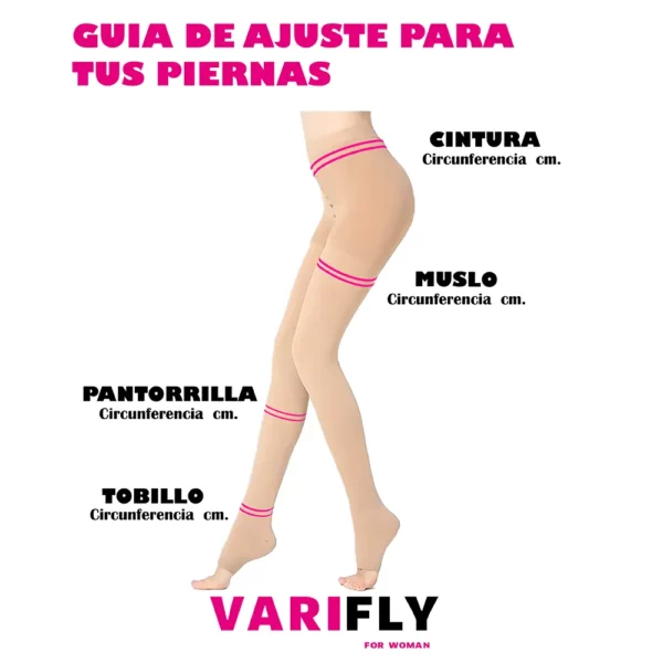 Pantimedias de compresión para varices: 15-20 mmHg, punta abierta - Imagen 6