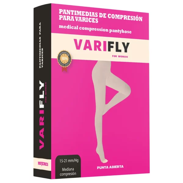 Pantimedias de compresión para varices: 15-20 mmHg, punta abierta - Imagen 2
