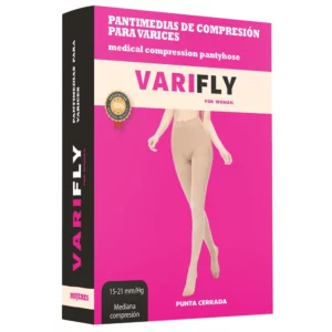 Pantimedias de compresión para varices: 15-20 mmHg, punta cerrada