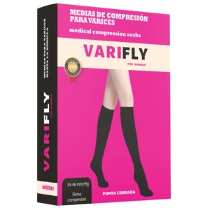 Medias de compresión para varices hasta la rodilla: 30-40 mmHg, punta cerrada