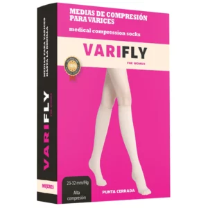 Medias de compresión para varices hasta la rodilla: 20-30 mmHg, punta cerrada