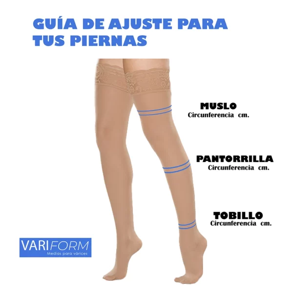 Medias de compresión para varices hasta el muslo: 15-20 mmHg, punta cerrada VARIFORM - Imagen 4