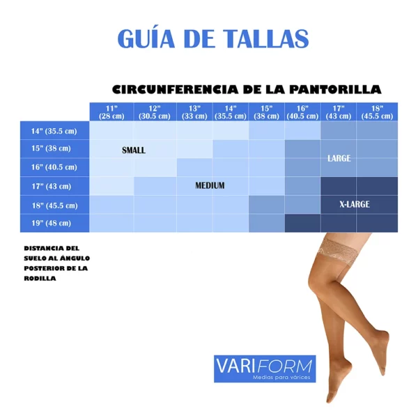 Medias de compresión para varices hasta el muslo: 15-20 mmHg, punta cerrada VARIFORM - Imagen 2