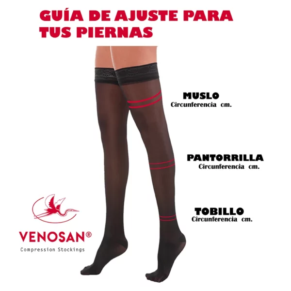 Medias de compresión para varices hasta el muslo: 15-23 mmHg, punta cerrada VENOSAN - Imagen 5