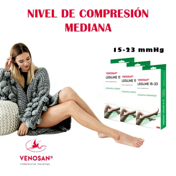 Medias de compresión para varices hasta el muslo: 15-23 mmHg, punta cerrada VENOSAN - Imagen 3