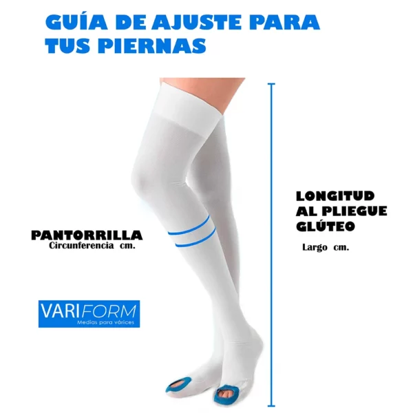 Medias antiembólicas para várices hasta el muslo: 15-20 mmHg, VARIFORM - Imagen 4