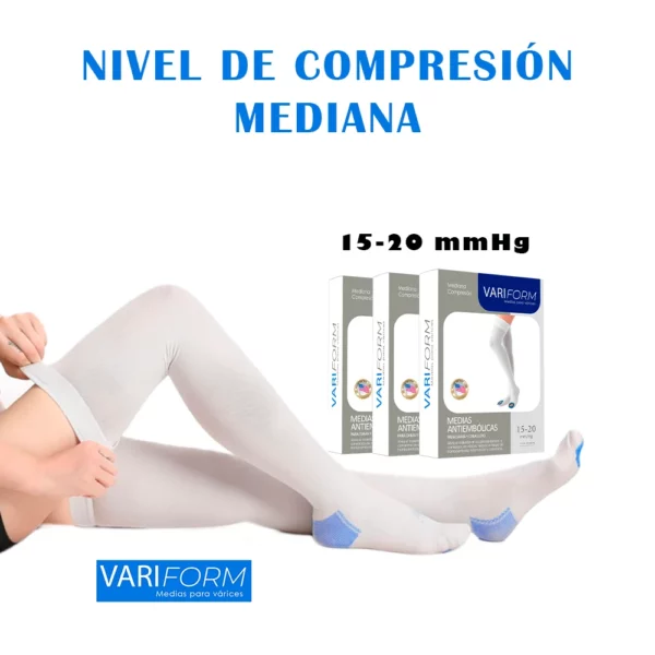 Medias antiembólicas para várices hasta el muslo: 15-20 mmHg, VARIFORM - Imagen 3