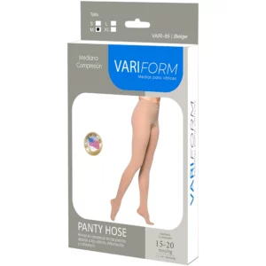 Pantimedias de compresión para varices hasta el muslo, 15-20 mmHg, punta cerrada, marca VARIFORM