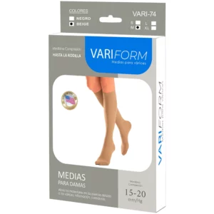 Medias de Compresión Hasta la Rodilla VARIFORM, 15-20 mmHg, Punta Cerrada, Mujer